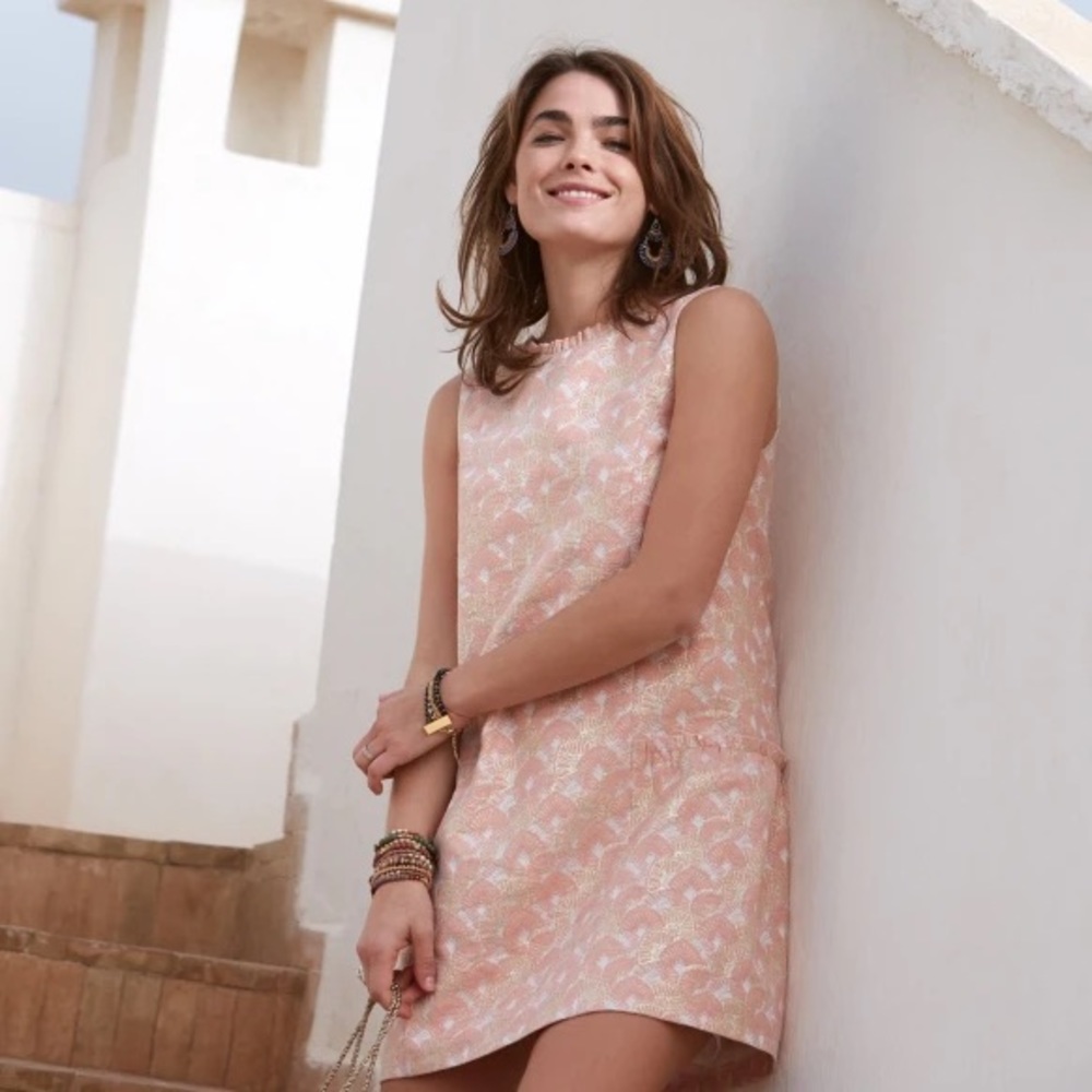 Sezane Pink Floral Mini reversible Dress